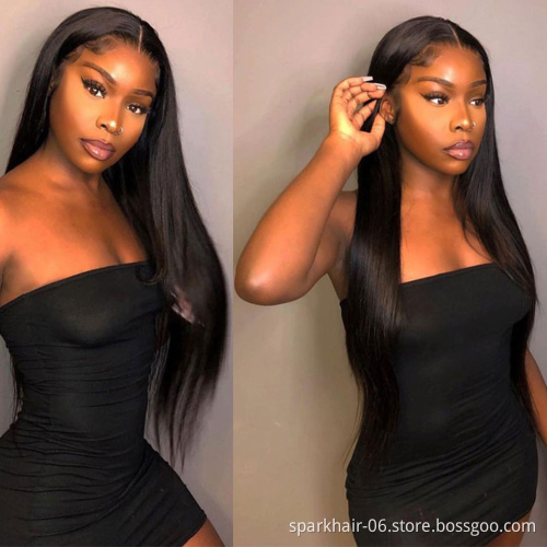 100% REAL HUMAN HAIR Bone Straight Lace Wig,Body Wave 13*4 4*4 Transparent Lace Wig,Cheap Closure Hd Lace Frontal Wigs
